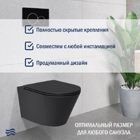 Унитаз подвесной Lauter Longer 2110822B черный + Breez 21GN7072BM - Превью изображения №4 — Интернет-Магазин TECNO.BY