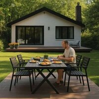 Садовый стол AksHome Florence 160x80x77 (сталь-черная/черный) - Превью изображения №3 — Интернет-Магазин TECNO.BY