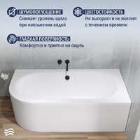 Ванна Lauter Bliss 180 P 21201082P (с каркасом и сифоном 21Y31010 хром) - Превью изображения №4 — Интернет-Магазин TECNO.BY