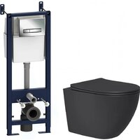 Lauter Augsburg 21109EC + I012703.0251 (черный матовый с кнопкой смыва)