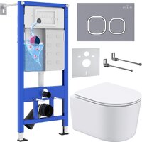 Roxen Simple Compact в комплекте с инсталляцией StounFix Dual Fresh 6 в 1 966428 (кнопка: серый бетон) Image #1