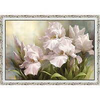 Декарт Белые цветы ирисы 8Л0512 (в раме)