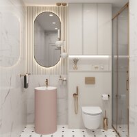 Wellsee Chalice Perfection 230630000 (отдельностоящий, с отверстием под смеситель, цвет матовый светло-розовый/глянцевый белый) Image #7