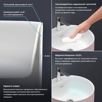 Wellsee Chalice Perfection 230630000 (отдельностоящий, с отверстием под смеситель, цвет матовый светло-розовый/глянцевый белый) Image #4