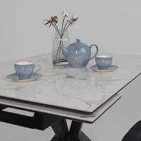 Lepremo AV 2111 МДФ+керамика раздвижной 1200-1800x800 (натуральный глянцевый Gold Jade/черный) Image #7