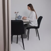 Lepremo AV 2111 МДФ+керамика раздвижной 1200-1800x800 (натуральный глянцевый Gold Jade/черный) Image #2