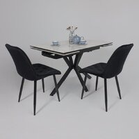 Lepremo AV 2111 МДФ+керамика раздвижной 1200-1800x800 (натуральный глянцевый Gold Jade/черный) Image #5