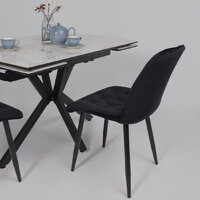 Lepremo AV 2111 МДФ+керамика раздвижной 1200-1800x800 (натуральный глянцевый Gold Jade/черный) Image #6