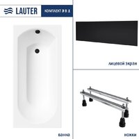 Ванна Lauter Haven 150x75 21202005 (с ножками и лицевым черным экраном) - Превью изображения №2 — Интернет-Магазин TECNO.BY