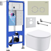 Roxen Simple Compact в комплекте с инсталляцией StounFix Dual Fresh 6 в 1 966278 (кнопка: бежевый) Image #1