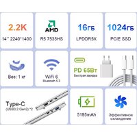 Ноутбук Ninkear S14 16GB/1TB - Превью изображения №4 — Интернет-Магазин TECNO.BY