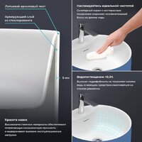 Wellsee Chalice Perfection 230629000 (отдельностоящий, с отверстием под смеситель, цвет матовый темно-синий/глянцевый белый) Image #4