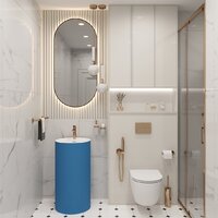 Wellsee Chalice Perfection 230629000 (отдельностоящий, с отверстием под смеситель, цвет матовый темно-синий/глянцевый белый) Image #7