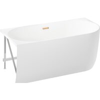 Wellsee Belle Spa 150x75 235701004 (пристенная ванна (левая) белый глянец, экран, каркас, сифон-автомат золото) Image #2