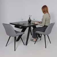 Lepremo AV 2122 МДФ+керамика раздвижной 1400-2000x850 (черный матовый Shakespeare/черный) Image #3