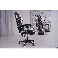 Игровое (геймерское) кресло Calviano 1590 (PU, черный/белый) - Превью изображения №9 — Интернет-Магазин TECNO.BY
