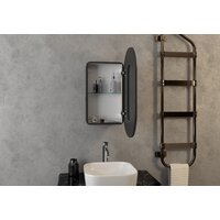 Континент Шкаф с зеркалом Elmage Black Led 45x80 Image #24