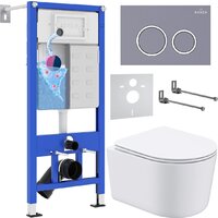 Roxen Simple Compact в комплекте с инсталляцией StounFix Dual Fresh 6 в 1 966133 (кнопка: серый бетон) Image #1