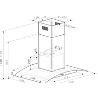 MAUNFELD Ancona PlusA Isla 90 (нержавеющая сталь/прозрачное стекло) Image #2