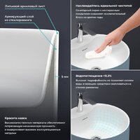 Wellsee Chalice Perfection 230628000 (отдельностоящий, с отверстием под смеситель, цвет матовый светло-синий/глянцевый белый) Image #4