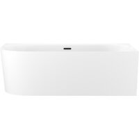 Wellsee Collaro 170x80 28910503R (пристенная ванна (правая) белый глянец, экран, ножки, сифон-автомат матовый черный) Image #1