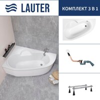 Lauter Valencia 150x100 2102150L (с ножками и сифоном 21Y11022 белый) Image #1