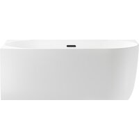 Wellsee Belle Spa 150x75 235701003 (пристенная ванна (левая) белый глянец, экран, каркас, сифон-автомат матовый черный) Image #1