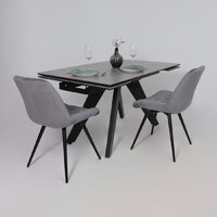 Lepremo AV 2122 МДФ+керамика раздвижной 1400-2000x850 (серый матовый Larka Grey/черный) Image #5