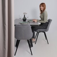 Lepremo AV 2122 МДФ+керамика раздвижной 1400-2000x850 (серый матовый Larka Grey/черный) Image #2