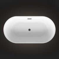 Wellsee Chic Riviera 179x85 23680603R (отдельностоящая ванна с подсветкой белый глянец, экран, ножки, сифон-автомат матовый черный) Image #4