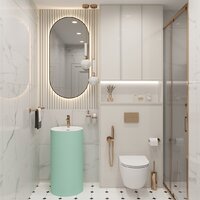 Wellsee Chalice Perfection 230627000 (отдельностоящий, с отверстием под смеситель, цвет матовый светло-зеленый/глянцевый белый) Image #7