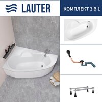 Lauter Valencia 150x100 2102150L (с ножками и сифоном 21Y11021 матовый черный) Image #1