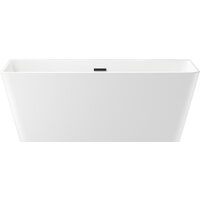 Wellsee Graceful Pro 150x77 230902003 (отдельностоящая ванна белый глянец, экран, ножки, сифон-автомат матовый черный) Image #1