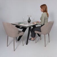 Lepremo AV 2122 МДФ+керамика раздвижной 1400-2000x850 (белый глянцевый Pandora/черный) Image #3