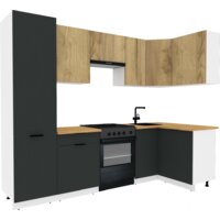 ВерсоМебель Эко-2 1.2x2.7 правая (дуб крафт золотой/антрацит/ст.золотистый дуб)