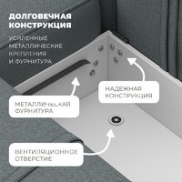 Лига диванов Лига-079 правый 129813 (рогожка амур 07 серый) Image #7