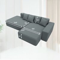 Лига диванов Лига-079 правый 129813 (рогожка амур 07 серый) Image #9