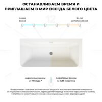 Wellsee Bromance 170x78 23160303R (пристенная ванна (правая) белый глянец, экран, ножки, сифон-автомат матовый черный) Image #7
