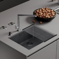 Roxen Uno 560210-54BS под столешницу графит/текстурная поверхность (ролл-мат, дозатор, сифон)