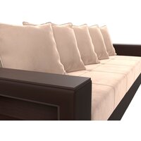 Лига диванов Дубай лайт полки слева 114377 (велюр бежевый/экокожа коричневый) Image #8