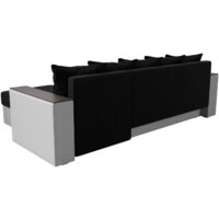 Лига диванов Дубай лайт правый 114184 (микровельвет черный/экокожа белый) Image #5