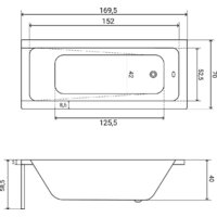 Lauter Estelle 170х70 21206070 (с ножками, лицевым черным и торцевым экраном) Image #24