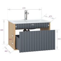 Onika Тумба под умывальник Дайлер 60 106151 (графит/дуб сонома) Image #7