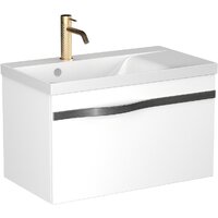 Lauter Тумба под умывальник Eva 69 (белый глянец, ручка матовая черная сталь) Image #3