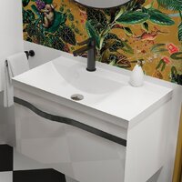 Lauter Тумба под умывальник Eva 69 (белый глянец, ручка матовая черная сталь) Image #5