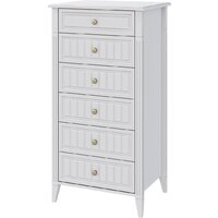 Bravo Мебель Мэгги 6 ящиков (ЛДСП/МДФ, белый снег/лак белый)