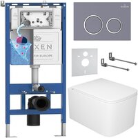 Roxen Berg в комплекте с инсталляцией StounFix Dual Fresh 6 в 1 967245 (кнопка: бетон)