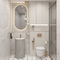 Wellsee Chalice Perfection 230625000 (отдельностоящий, с отверстием под смеситель, цвет матовый серый мрамор/глянцевый белый) Image #7