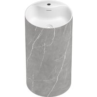 Wellsee Chalice Perfection 230625000 (отдельностоящий, с отверстием под смеситель, цвет матовый серый мрамор/глянцевый белый) Image #2