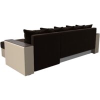 Лига диванов Дубай лайт правый 114183 (микровельвет коричневый/экокожа бежевый) Image #5